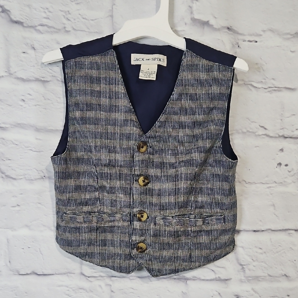 Jack And Spike Vintage Tweed Plaid Vest